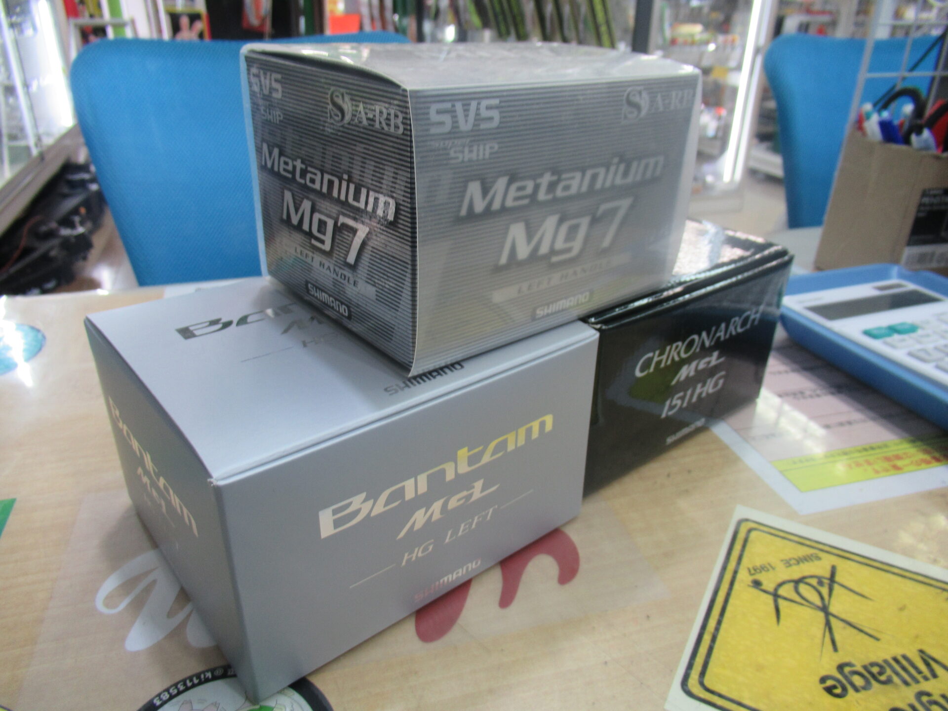 シマノの18バンタムMGL HG LH、17クロナーク 