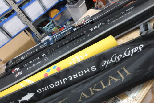 アブガルシアのエラディケーターＥＲＳＳ－８１１ＭＨ、エラディケーターＥＲＳＳ－９１０４ＸＸＸＨ、ソルティーステージカラーズＳＴＣＳ－９０５ＭＴＹ、ソルティーステージボートシバスＸＢＳＳ－７０２Ｍ、ソルティーステージ゛ＳＴＪＳ－９６２ＭＨ－ＫＲ、ノースフィールドアキアジＮＦＡＳ－１３０３Ｈ