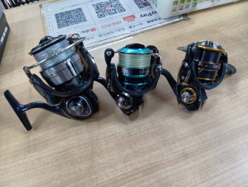 ダイワの21カルディアFCLT2000S、16エメラルダス2508PE-H、21セルテートSW5000-XH