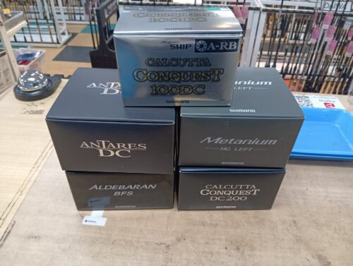 シマノの19カルカッタコンクエストDC200・21アンタレスDC・20メタニウムHGL・16アルデバランBFS・04カルカッタコンクエスト100DC